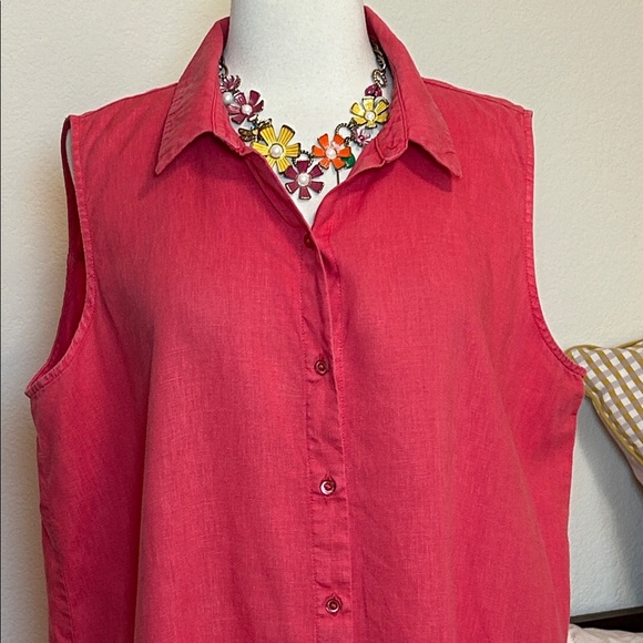 Eileen Fisher Organic Linen Collar Garment-Dyed Shirt Dress Grenadine size Large - Picture 4 of 12